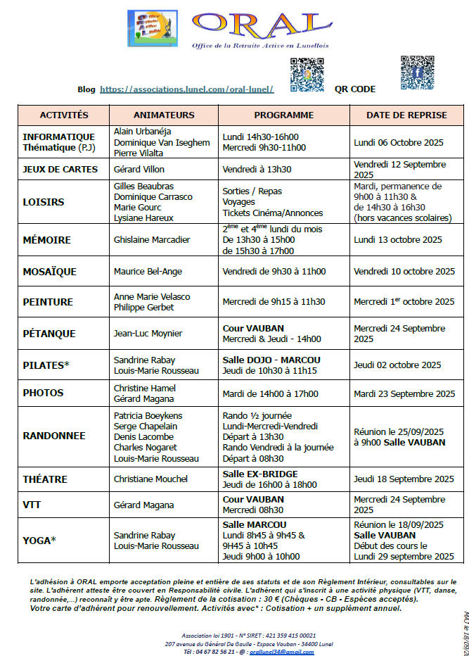 activité oral 2 2025-2026
